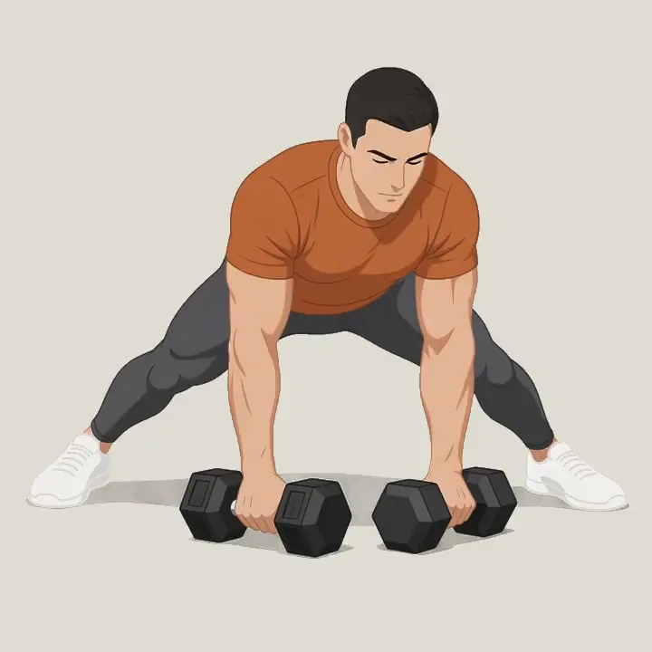 Dumbbell Renegade Row exercise demonstration