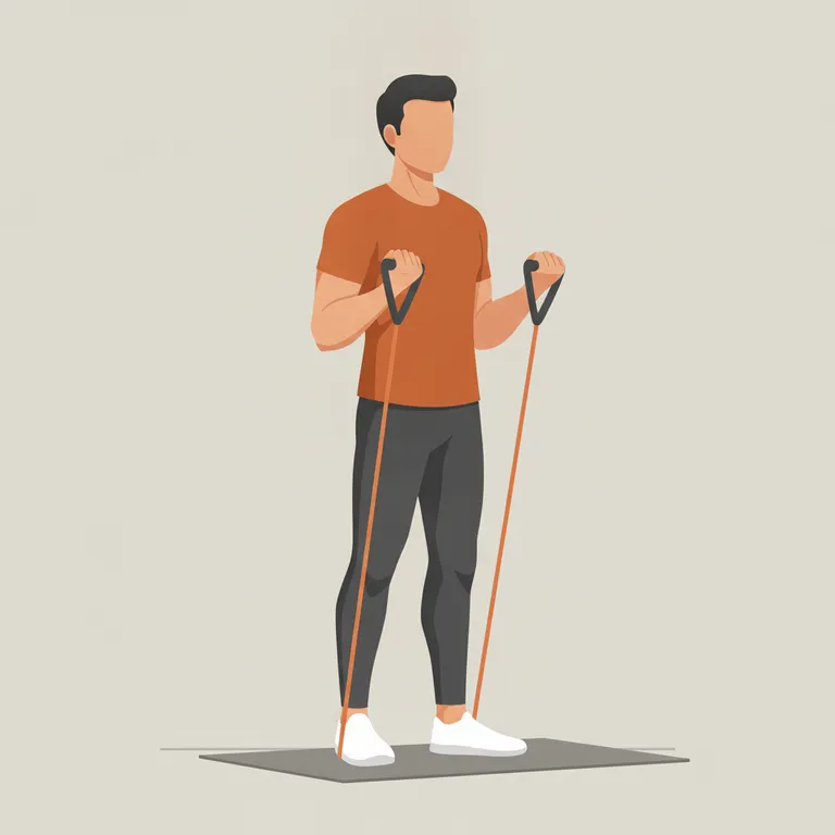 Resistance Band Bicep Curl end position