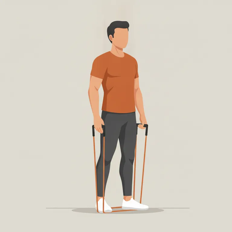 Resistance Band Bicep Curl starting position