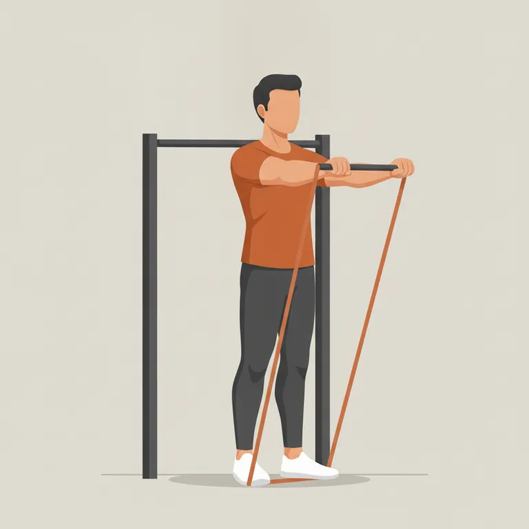 Resistance Band Chest Press end position