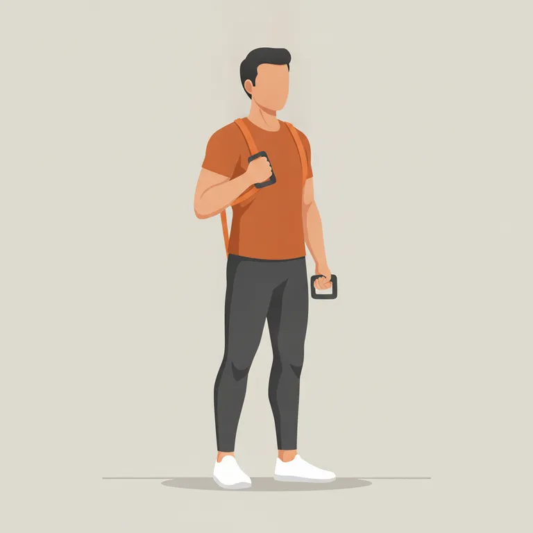 Resistance Band Chest Press starting position