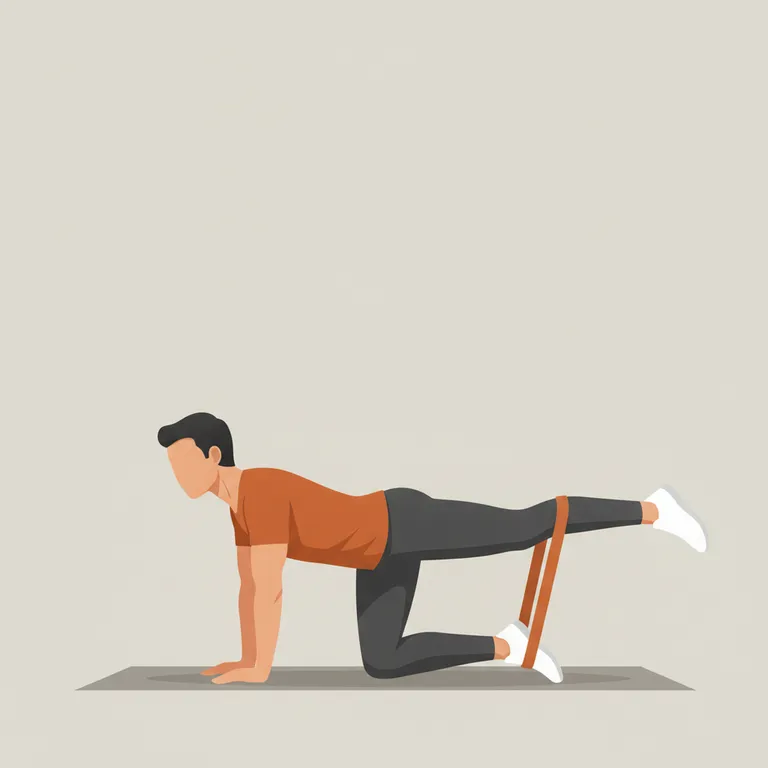 Band Glute Kickback end position
