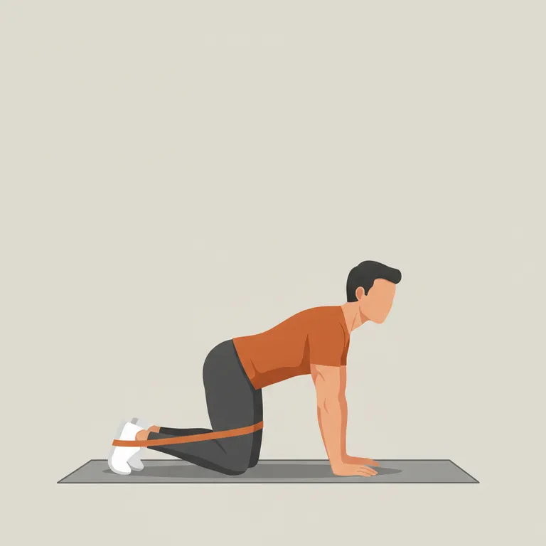 Band Glute Kickback starting position