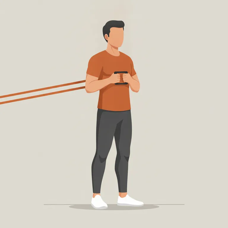 Band Pallof Press starting position