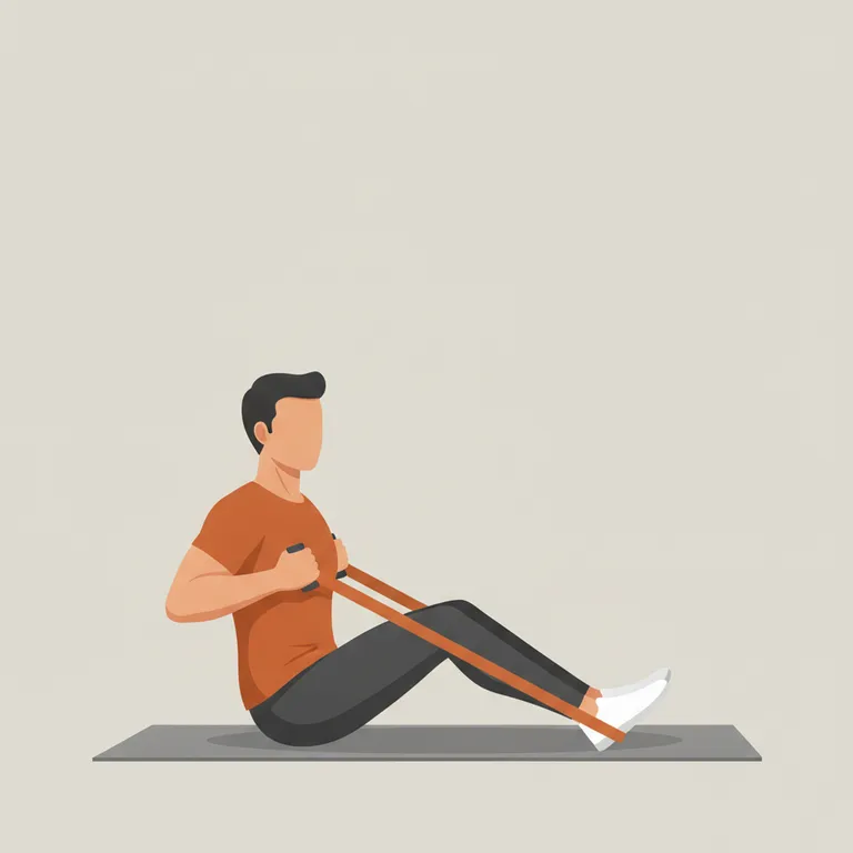 Resistance Band Row end position