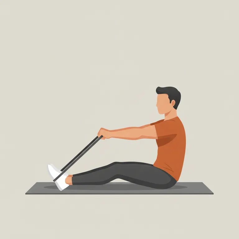 Resistance Band Row starting position