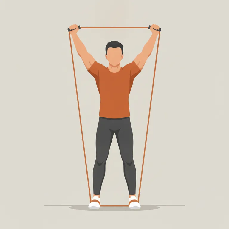 Resistance Band Shoulder Press end position