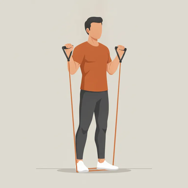 Resistance Band Shoulder Press starting position