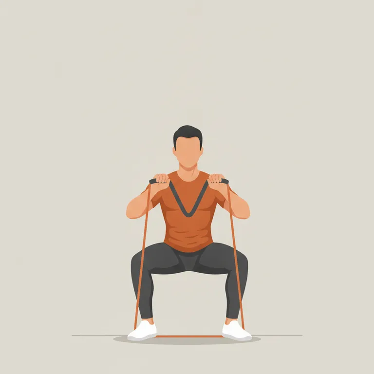 Resistance Band Squat end position