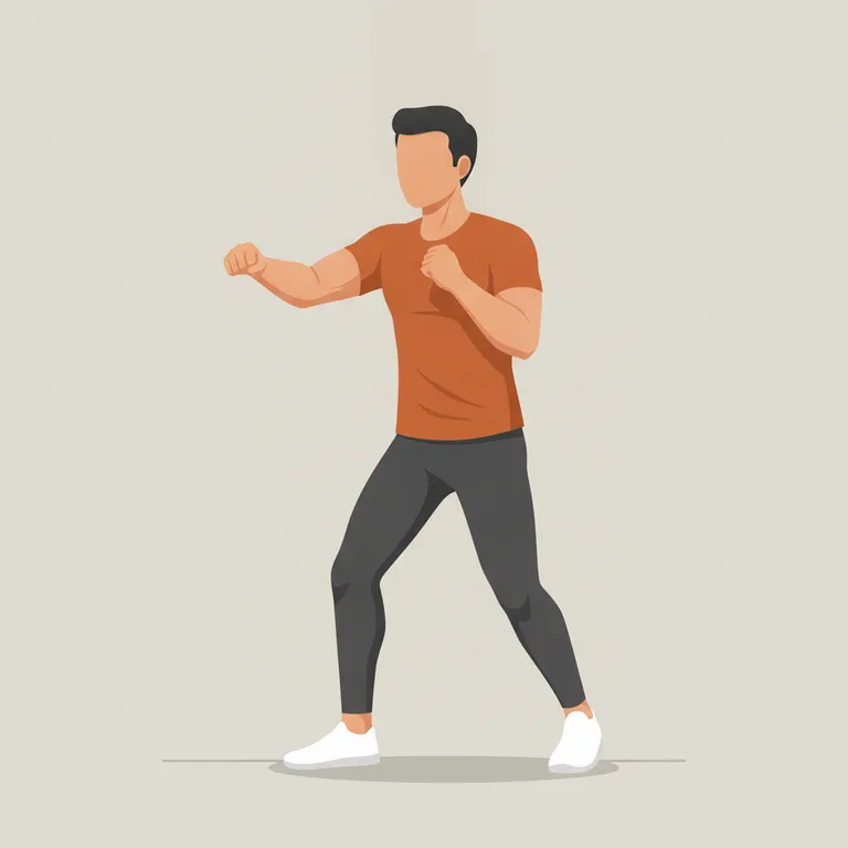 Boxer Shuffle with Punches starting position
