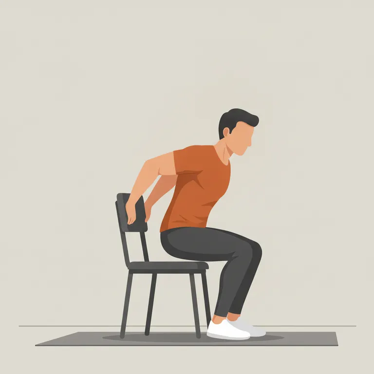 Chair Triceps Dips end position