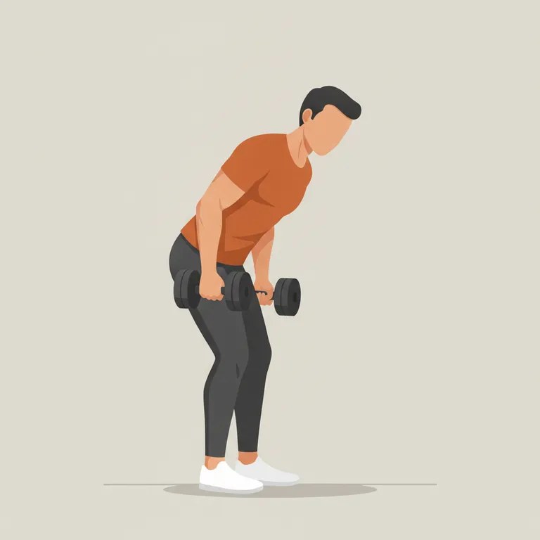 Dumbbell Bent-Over Row end position