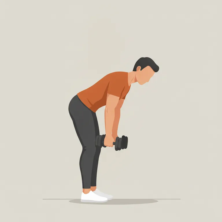 Dumbbell Bent-Over Row starting position