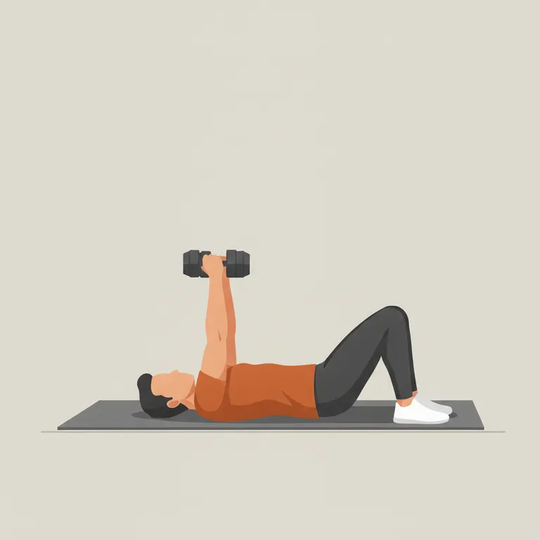 Dumbbell Floor Press end position