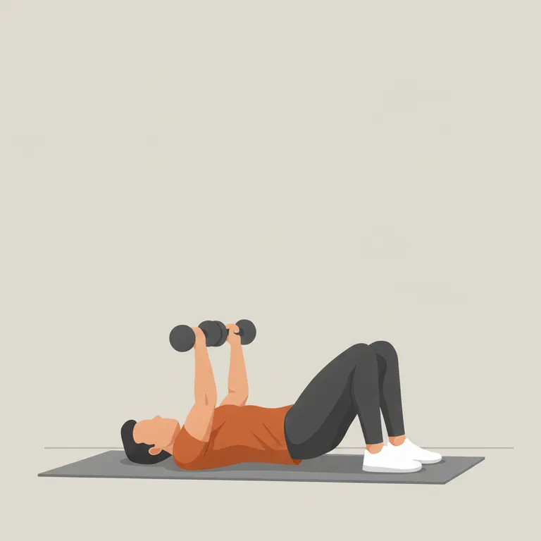 Dumbbell Floor Press starting position