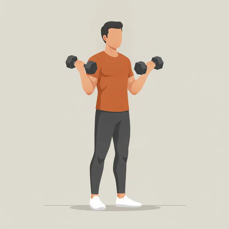 Dumbbell Hammer Curl end position