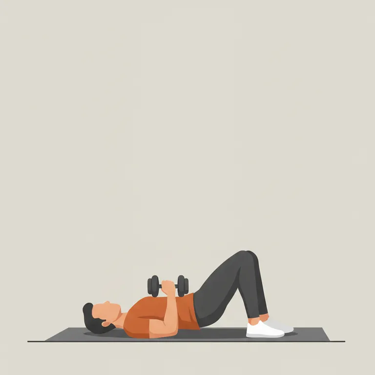 Dumbbell Hip Thrust end position