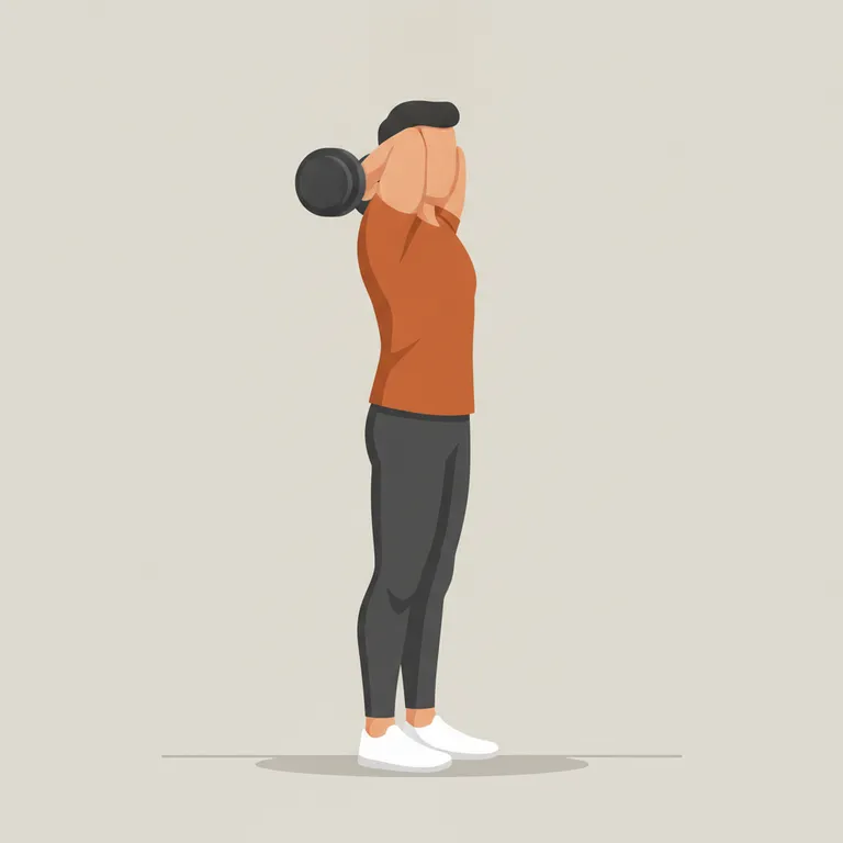 Dumbbell Overhead Triceps Extension end position