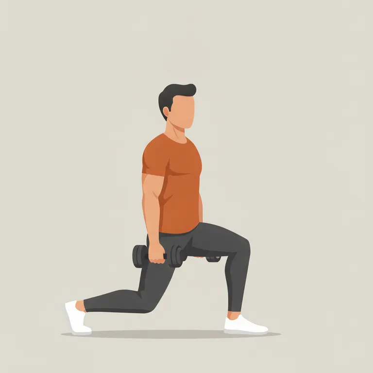 Dumbbell Reverse Lunge end position
