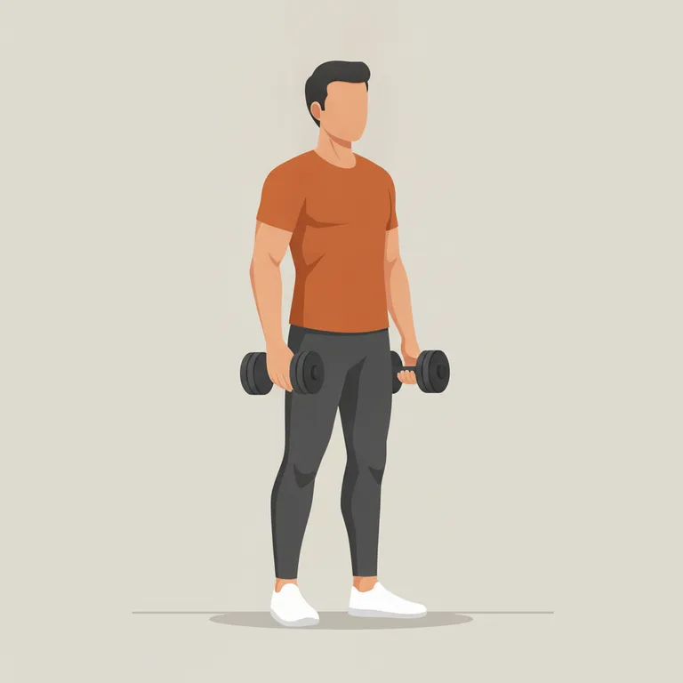 Dumbbell Reverse Lunge starting position