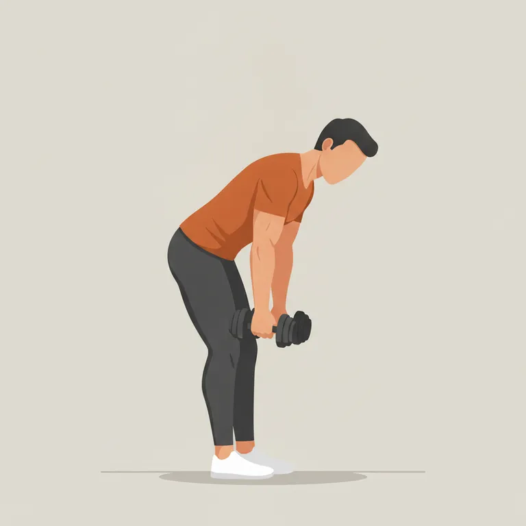 Dumbbell Romanian Deadlift end position