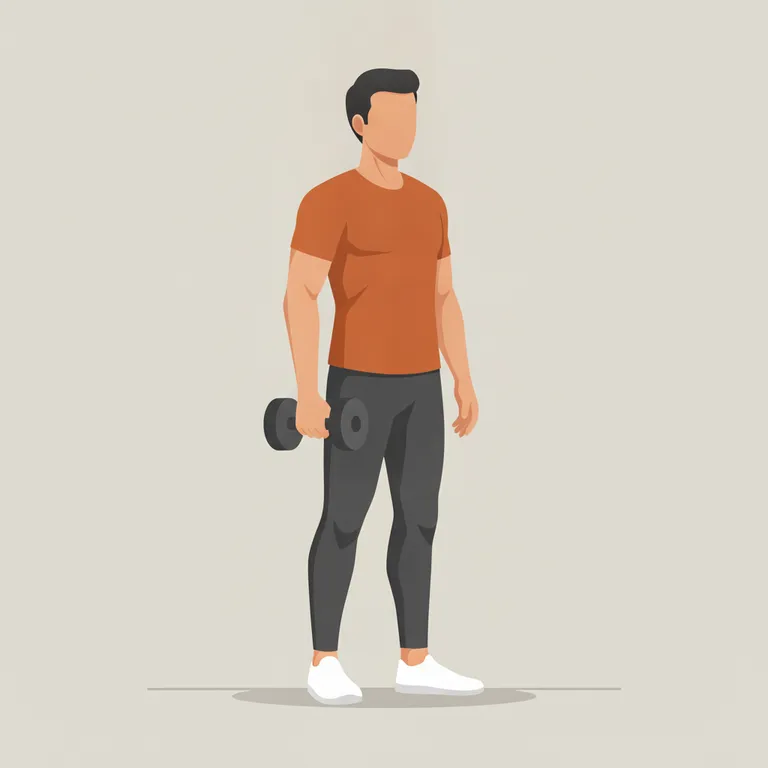 Dumbbell Woodchop end position