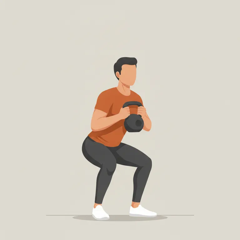 Kettlebell Goblet Squat end position