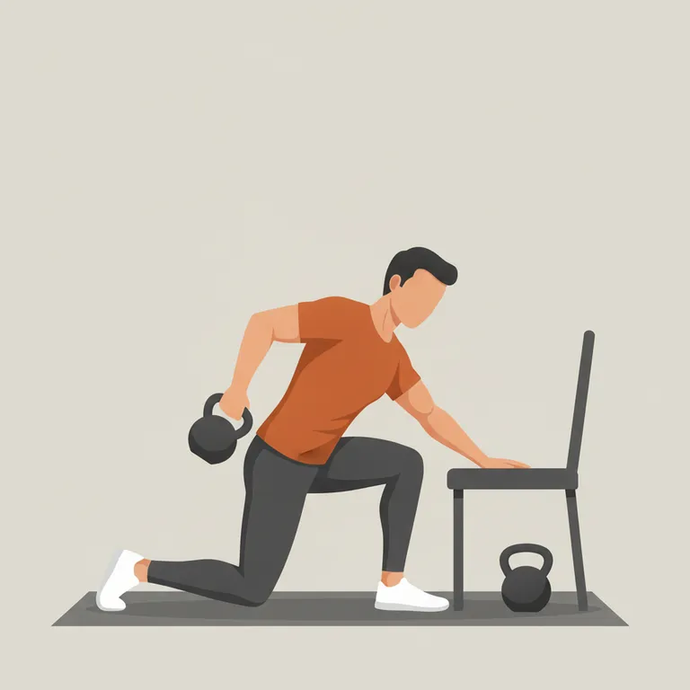 Kettlebell Single-Arm Row end position