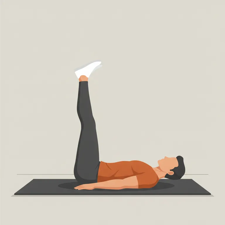 Lying Leg Raises end position