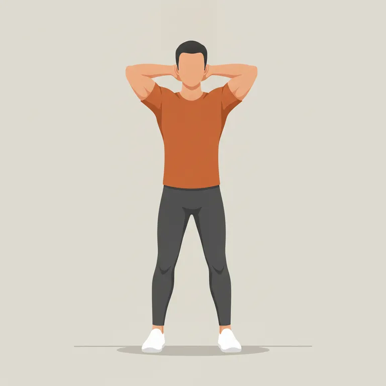 Standing Cross-Body Knee Crunch starting position