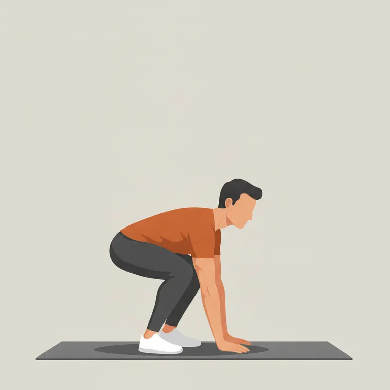 Step-Back Burpee starting position
