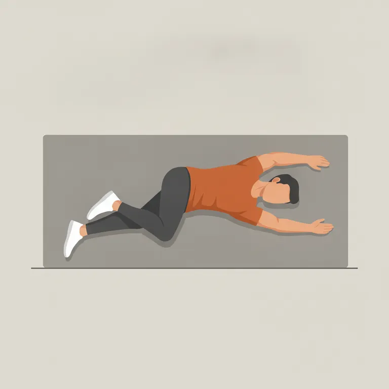 Supine Spinal Twist end position